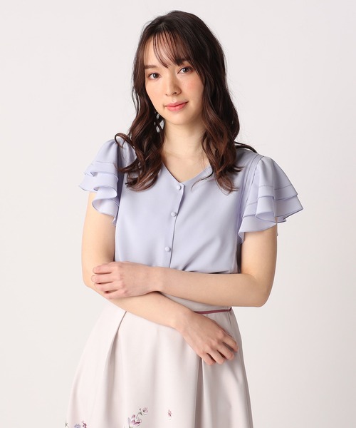 「LAISSE PASSE」 半袖ブラウス MEDIUM モカ レディース LAISSE PASSE 「LAISSE PASSE」 半袖ブラウス MEDIUM ラベンダー