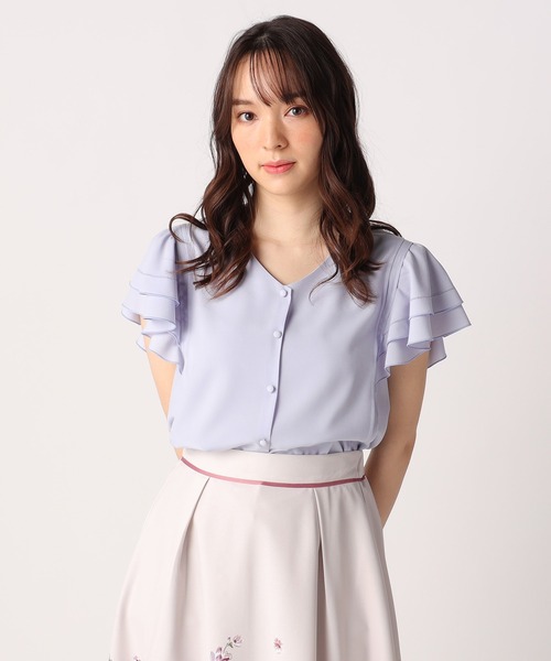 LAISSE PASSE（レッセパッセ）の「前後2wayフリルブラウス（シャツ/ブラウス・レディース・ネイビー/ライトブルー/アイボリー・MEDIUM）」の5枚目の写真