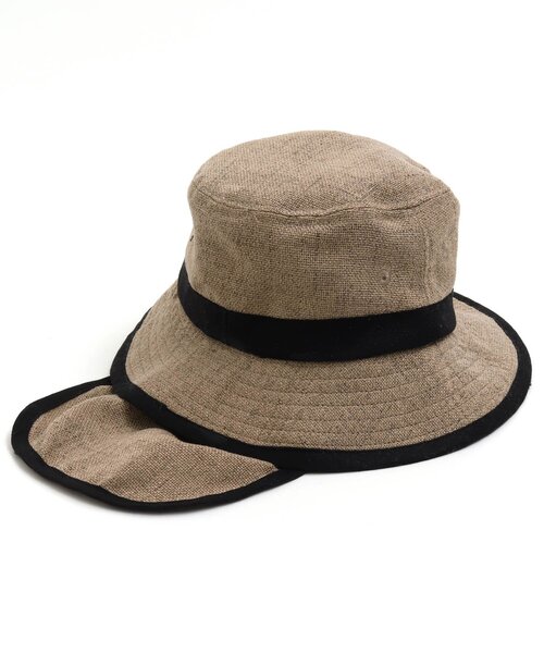 apres les cours（アプレレクール）の「ジュート アウトドアハット_UVカット（ハット・キッズ・ベージュ/ブラウン・50/52/54/48）」の11枚目の写真