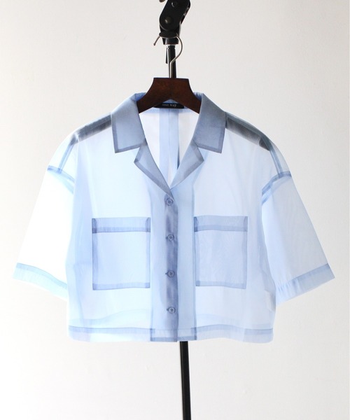 one way（ワンウェイ）の「開襟ショートシャツ（シャツ/ブラウス・レディース・ライトブルー/ブラック/ライトグリーン/ホワイト/イエロー/ライトピンク・FREE）」の17枚目の写真