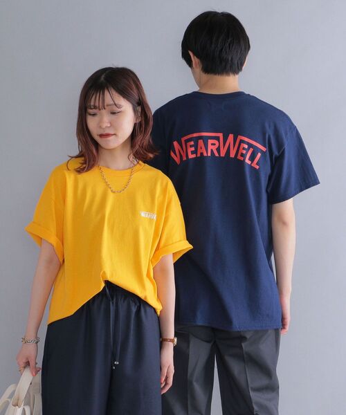 SHIPS(シップス)の「*【SHIPS別注】WEARWELL: エンブロイダリー ワンポイント ロゴ / バックプリント Tシャツ(Tシャツ/カットソー・メンズ・ブラウン/ホワイト/ネイビー/イエロー系・LARGE/MEDIUM/X-LARGE)」の4枚目の写真