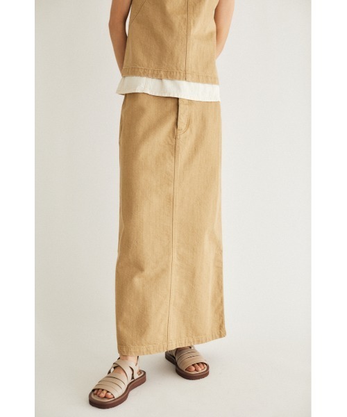 M_（エムアンダーバー）の「【M_】OGC HW スカート（デニムスカート・レディース・ダークブルー/ベージュ/アイボリー・1/2）」の8枚目の写真