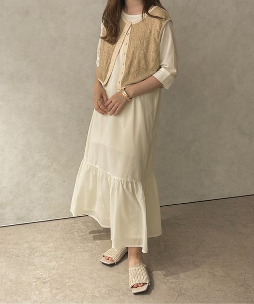 apres jour clair(アプレジュールクレア)の「【apres jour clair】マーメイドロングワンピース【ZOZOTOWN限定アイテム】(ワンピース・レディース・ライトブラウン/ライトベージュ/アイボリー・フリー/X-LARGE)」の2枚目の写真