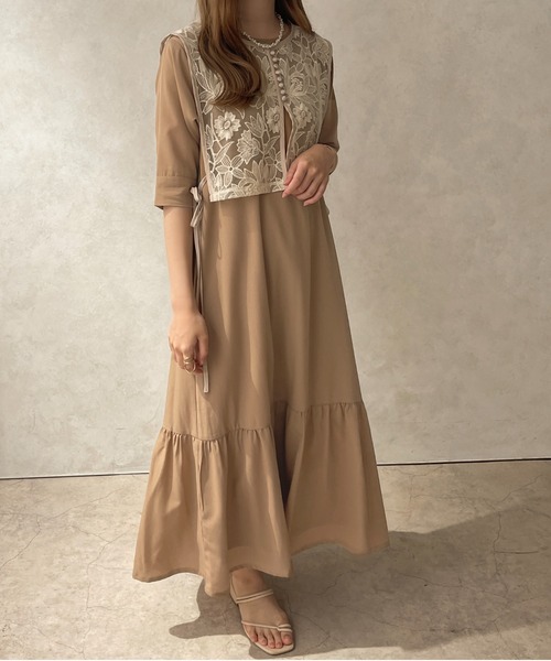 apres jour clair(アプレジュールクレア)の「【apres jour clair】マーメイドロングワンピース【ZOZOTOWN限定アイテム】(ワンピース・レディース・ライトブラウン/ライトベージュ/アイボリー・フリー/X-LARGE)」の3枚目の写真