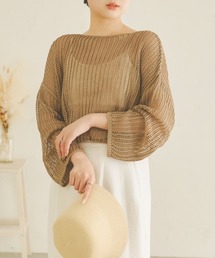 メッシュ編みニットトップス/【WEB/EC限定商品】