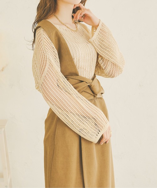 Ambre Neige(アンブルネージュ)の「メッシュ編みニットトップス/【WEB/EC限定商品】(ニット/セーター・レディース・アイボリー/モカ/キャメル・FREE)」の11枚目の写真