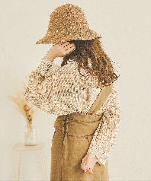 Ambre Neige(アンブルネージュ)の「メッシュ編みニットトップス/【WEB/EC限定商品】(ニット/セーター・レディース・アイボリー/モカ/キャメル・FREE)」の18枚目の写真