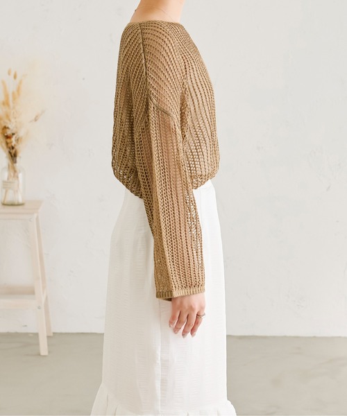 Ambre Neige(アンブルネージュ)の「メッシュ編みニットトップス/【WEB/EC限定商品】(ニット/セーター・レディース・アイボリー/モカ/キャメル・FREE)」の17枚目の写真