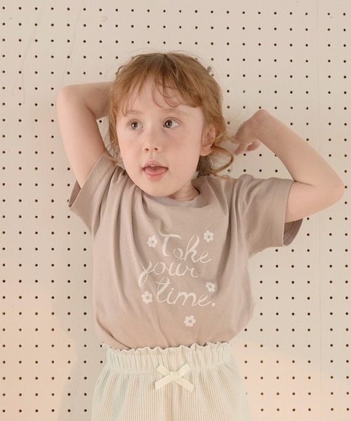 Lycee mine（リセマイン）の「選べる10パターンオリジナルプリントTシャツ（Tシャツ/カットソー・キッズ・ライトブルー/ラベンダー/アイボリー/チャコール/ピンク/カーキ/ベージュ系/ミント/ブルーグレー/ライトベージュ・110cm/100cm/140cm/120cm/130cm）」の5枚目の写真