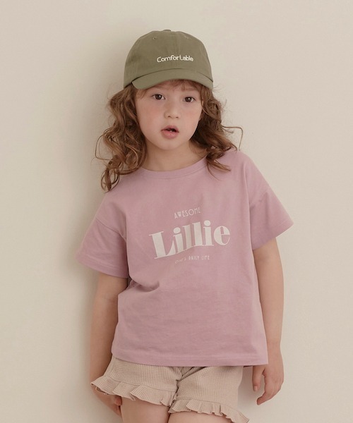 Lycee mine（リセマイン）の「選べる10パターンオリジナルプリントTシャツ（Tシャツ/カットソー・キッズ・ライトブルー/ラベンダー/アイボリー/チャコール/ピンク/カーキ/ベージュ系/ミント/ブルーグレー/ライトベージュ・110cm/100cm/140cm/120cm/130cm）」の9枚目の写真