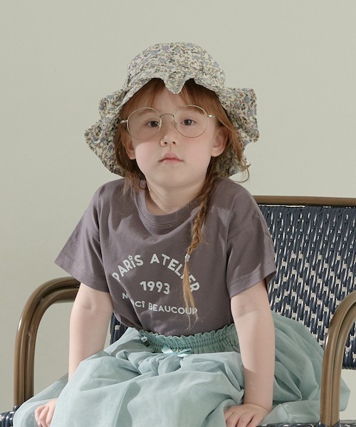 Lycee mine（リセマイン）の「選べる10パターンオリジナルプリントTシャツ（Tシャツ/カットソー・キッズ・ライトブルー/ラベンダー/アイボリー/チャコール/ピンク/カーキ/ベージュ系/ミント/ブルーグレー/ライトベージュ・110cm/100cm/140cm/120cm/130cm）」の3枚目の写真