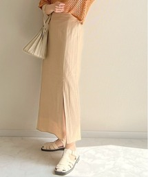 ANGIE VINTAGE by haru | 【haru_wearコラボ】リネンタッチスリットナロースカート(スカート)