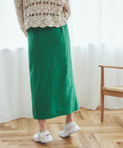 ANGIE VINTAGE by haru（アンジーヴィンテージバイハル）の「【haru_wearコラボ】リネンタッチスリットナロースカート（スカート・レディース・ブラック/ベージュ/ブラウン/ライム/グリーン・FREE）」の19枚目の写真