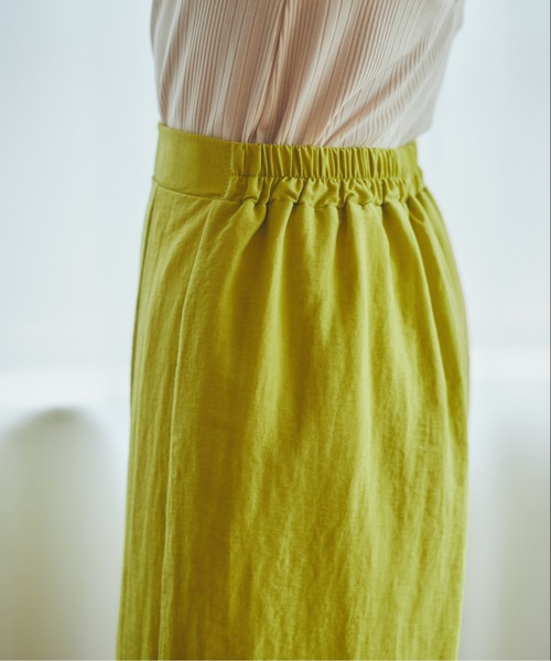 ANGIE VINTAGE by haru（アンジーヴィンテージバイハル）の「【haru_wearコラボ】リネンタッチスリットナロースカート（スカート・レディース・ブラック/ベージュ/ブラウン/ライム/グリーン・FREE）」の12枚目の写真