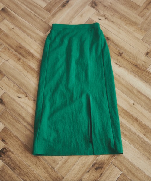 ANGIE VINTAGE by haru（アンジーヴィンテージバイハル）の「【haru_wearコラボ】リネンタッチスリットナロースカート（スカート・レディース・ブラック/ベージュ/ブラウン/ライム/グリーン・FREE）」の13枚目の写真