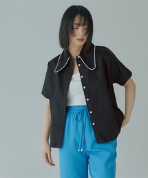 パイピングビッグカラーシャツ