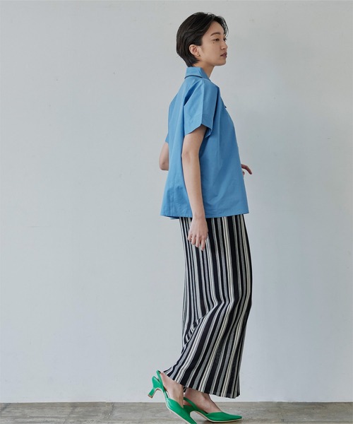 miette（ミエット）の「パイピングビッグカラーシャツ（シャツ/ブラウス・レディース・ホワイト系その他/ブルー/グリーン/ブラック・FREE）」の9枚目の写真