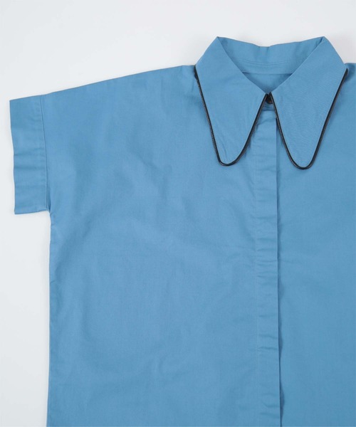 miette（ミエット）の「パイピングビッグカラーシャツ（シャツ/ブラウス・レディース・ホワイト系その他/ブルー/グリーン/ブラック・FREE）」の10枚目の写真