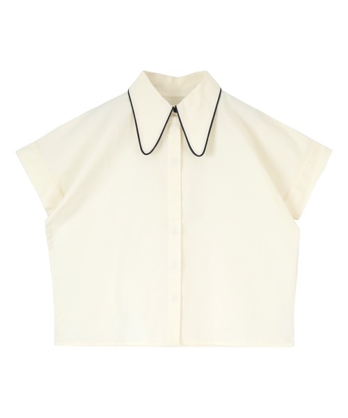 miette（ミエット）の「パイピングビッグカラーシャツ（シャツ/ブラウス・レディース・ホワイト系その他/ブルー/グリーン/ブラック・FREE）」の15枚目の写真