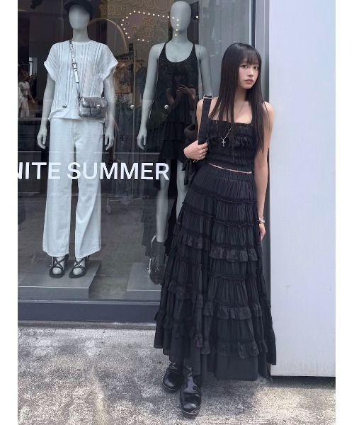 ALLSAINTS(オールセインツ)の「ALEX CROP TOP | ALEX CROP トップ(その他トップス・レディース・ブラック・6/8)」の7枚目の写真