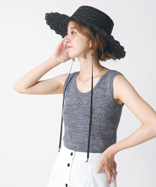 B.C STOCK（ベーセーストック）の「【Casselini/キャセリーニ】スカシナミナミハット（ハット・レディース・ブラック/ベージュ・FREE）」の20枚目の写真