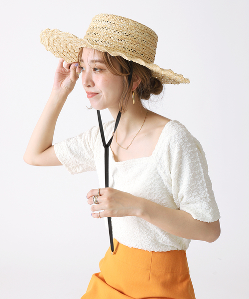 B.C STOCK（ベーセーストック）の「【Casselini/キャセリーニ】スカシナミナミハット（ハット・レディース・ブラック/ベージュ・FREE）」の22枚目の写真