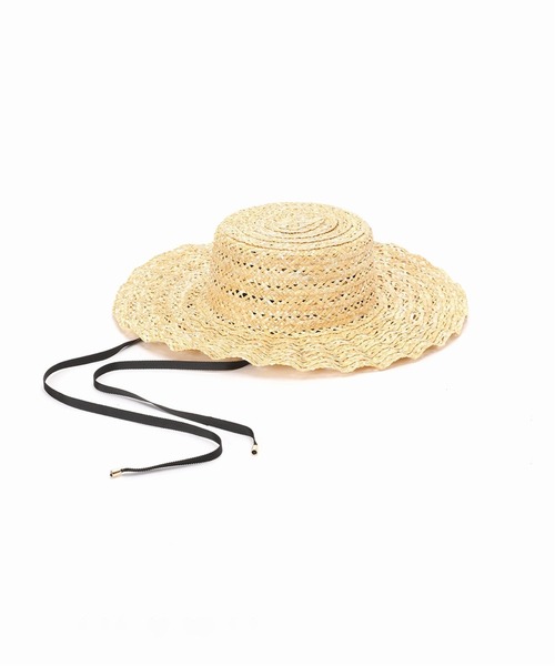 B.C STOCK（ベーセーストック）の「【Casselini/キャセリーニ】スカシナミナミハット（ハット・レディース・ブラック/ベージュ・FREE）」の4枚目の写真