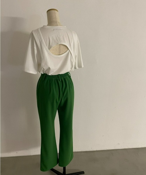 AIC.(エーアイシー)の「再入荷/新色入荷 バックレイヤードフィットTシャツ(Tシャツ/カットソー・レディース・ブラック/オフホワイト/ピンク/ライトグレー/チャコールグレー/オリーブ/パープル/イエロー・FREE)」の10枚目の写真