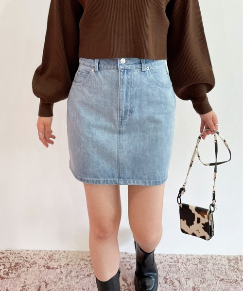 EPIMI E'PIMMY（エピミエピミー）の「オリジナルパッチカラーデニムスカート（デニムスカート・レディース・ブラック/ネイビー/ピンク/ブルー/グリーン・SMALL/MEDIUM）」の4枚目の写真