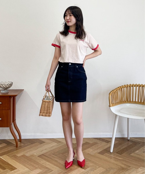 EPIMI E'PIMMY（エピミエピミー）の「オリジナルパッチカラーデニムスカート（デニムスカート・レディース・ブラック/ネイビー/ピンク/ブルー/グリーン・SMALL/MEDIUM）」の6枚目の写真