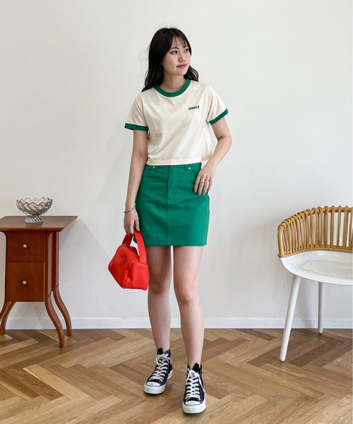 EPIMI E'PIMMY（エピミエピミー）の「オリジナルパッチカラーデニムスカート（デニムスカート・レディース・ブラック/ネイビー/ピンク/ブルー/グリーン・SMALL/MEDIUM）」の14枚目の写真