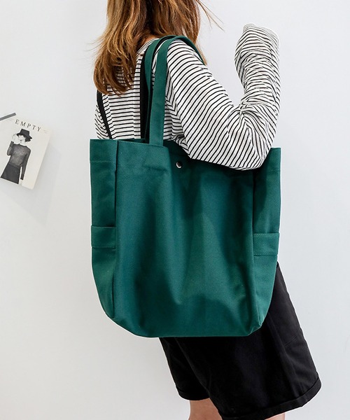 clarity blanc(クラリティーブラン)の「ビッグサイズ キャンバス トートバッグ(トートバッグ・レディース・アイボリー/グリーン/イエロー/ブラック・FREE)」の4枚目の写真