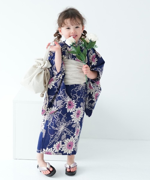 キッズ浴衣3点セット 女の子 日本製注染