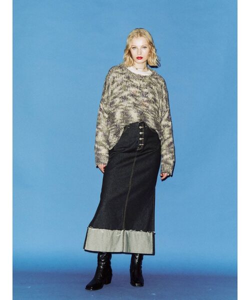 jouetie(ジュエティ)の「ループヤーンローゲージニット(ニット/セーター・レディース・ブラック/ブルー/アイボリー・MEDIUM)」の8枚目の写真