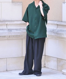 NILWAY | 配色サイドラインドレープビッグオープンカラートラックシャツ(シャツ/ブラウス)