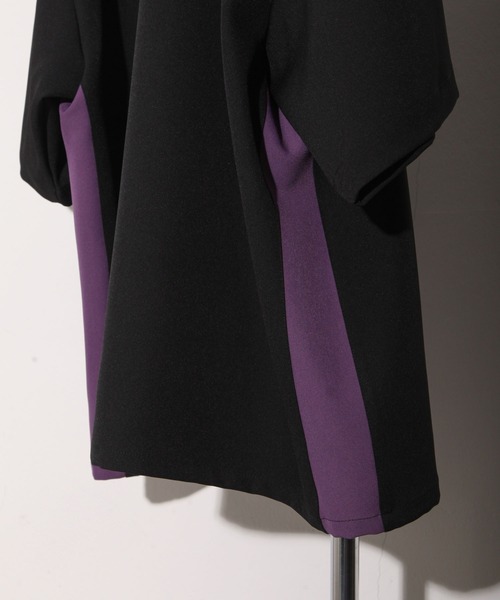 NILWAY（ニルウェイ）の「配色サイドラインドレープオーバーサイズオープンカラートラックシャツ（シャツ/ブラウス・メンズ・ブラック/アイボリー/グリーン・LARGE/MEDIUM）」の9枚目の写真