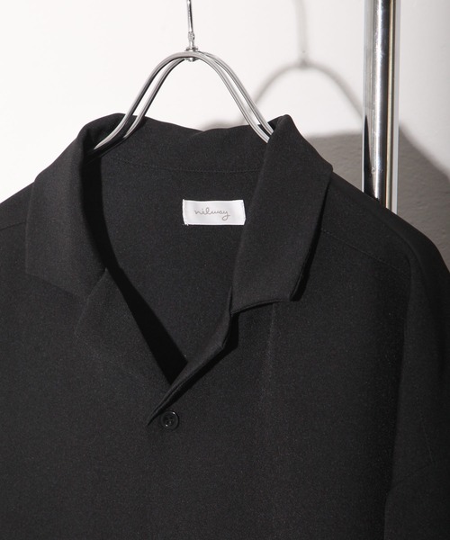 NILWAY（ニルウェイ）の「配色サイドラインドレープオーバーサイズオープンカラートラックシャツ（シャツ/ブラウス・メンズ・ブラック/アイボリー/グリーン・LARGE/MEDIUM）」の10枚目の写真