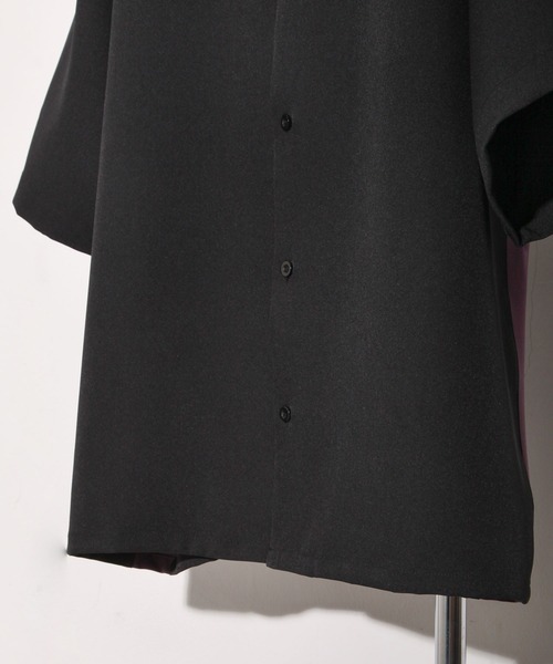 NILWAY（ニルウェイ）の「配色サイドラインドレープオーバーサイズオープンカラートラックシャツ（シャツ/ブラウス・メンズ・ブラック/アイボリー/グリーン・LARGE/MEDIUM）」の11枚目の写真