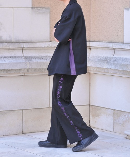 NILWAY（ニルウェイ）の「配色サイドラインドレープオーバーサイズオープンカラートラックシャツ（シャツ/ブラウス・メンズ・ブラック/アイボリー/グリーン・LARGE/MEDIUM）」の18枚目の写真