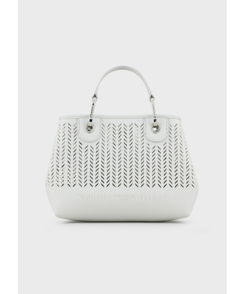 EMPORIO ARMANI（エンポリオアルマーニ）の「【エンポリオ アルマーニ】MyEA スモール パーフォレーション シェブロンモチーフ（ショルダーバッグ・レディース・オフホワイト/ライトピンク・FREE）」の2枚目の写真
