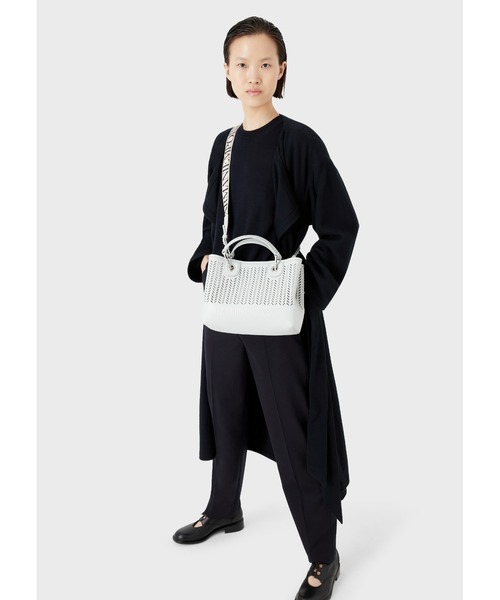 EMPORIO ARMANI（エンポリオアルマーニ）の「【エンポリオ アルマーニ】MyEA スモール パーフォレーション シェブロンモチーフ（ショルダーバッグ・レディース・オフホワイト/ライトピンク・FREE）」の20枚目の写真