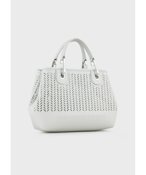 EMPORIO ARMANI（エンポリオアルマーニ）の「【エンポリオ アルマーニ】MyEA スモール パーフォレーション シェブロンモチーフ（ショルダーバッグ・レディース・オフホワイト/ライトピンク・FREE）」の18枚目の写真