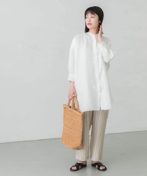 かぐれ【超美品】リネン　男女兼用　ビッグシルエットシャツ 楽天市場】『ユニセックス』リネンストライプビッグシャツ／か