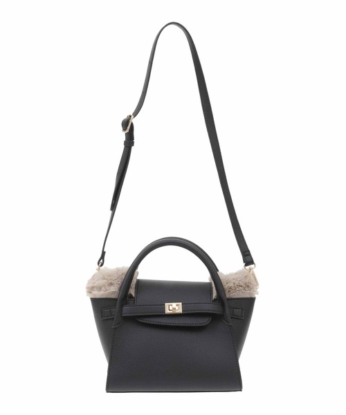 31 Sons de mode（トランテアン　ソン　ドゥ　モード）の「ファー付きミニバッグ（ショルダーバッグ・レディース・ブラック/オフホワイト/ピンク・フリー）」の18枚目の写真