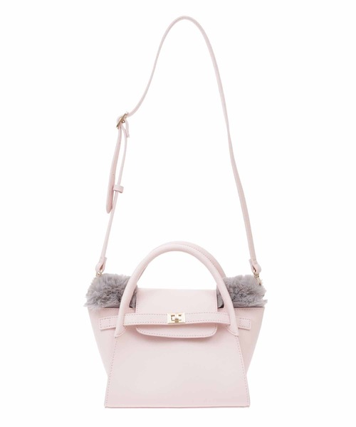 31 Sons de mode（トランテアン　ソン　ドゥ　モード）の「ファー付きミニバッグ（ショルダーバッグ・レディース・ブラック/オフホワイト/ピンク・フリー）」の20枚目の写真