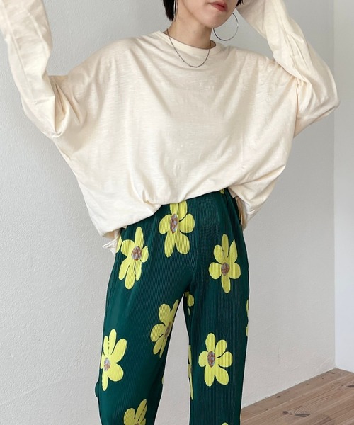 wee9s(ウィークス)の「loose fit telotelon tee / 絶妙な透け感が使いやすいルーズフィットテロンテロンティーシャツ(Tシャツ/カットソー・レディース・アイボリー/ブルー/ピンク/オレンジ/ブラック/ホワイト・FREE)」の2枚目の写真