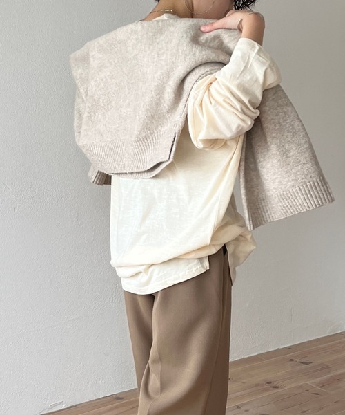 wee9s(ウィークス)の「loose fit telotelon tee / 絶妙な透け感が使いやすいルーズフィットテロンテロンティーシャツ(Tシャツ/カットソー・レディース・アイボリー/ブルー/ピンク/オレンジ/ブラック/ホワイト・FREE)」の17枚目の写真