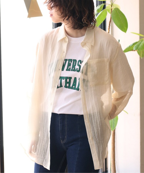 cepo(セポ)の「ヨウリュウシアーオーバーシャツ(シャツ/ブラウス・レディース・ダークブラウン/オフホワイト/グリーン・M)」の5枚目の写真