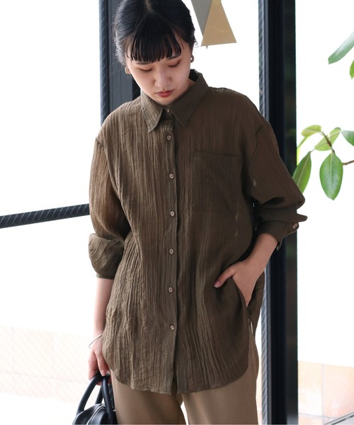 cepo(セポ)の「ヨウリュウシアーオーバーシャツ(シャツ/ブラウス・レディース・ダークブラウン/オフホワイト/グリーン・M)」の21枚目の写真