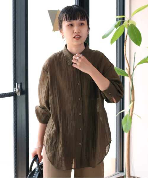 cepo(セポ)の「ヨウリュウシアーオーバーシャツ(シャツ/ブラウス・レディース・ダークブラウン/オフホワイト/グリーン・M)」の20枚目の写真